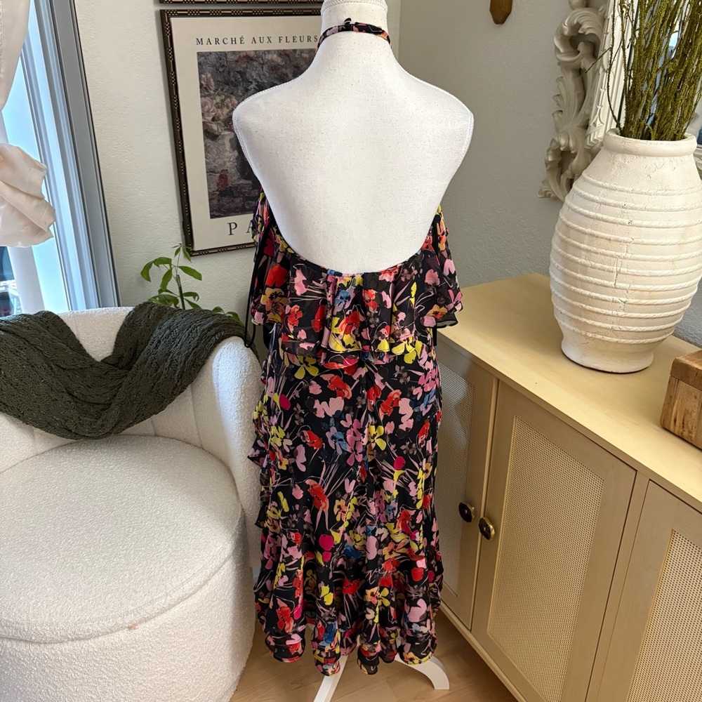 JASON WU Halter Floral Ruffle‎ Midi Dress Size 8 - Picture 5 of 9